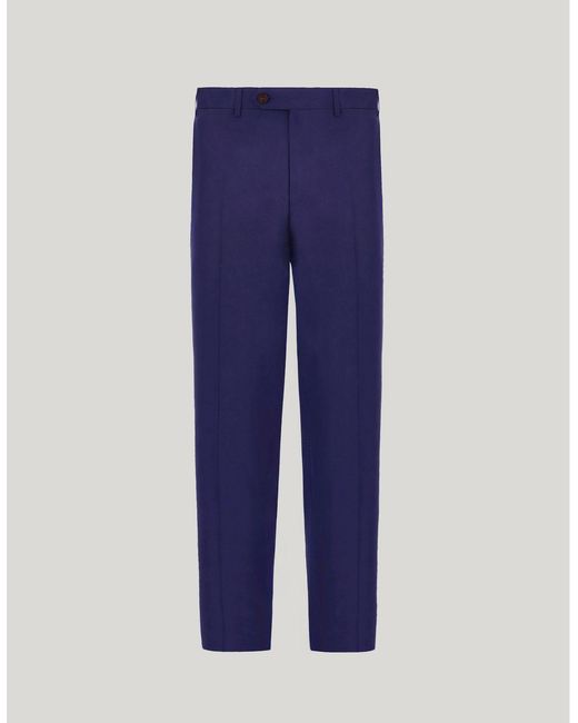 Canali Blue 150's Wool Regular-Fit Pants for men