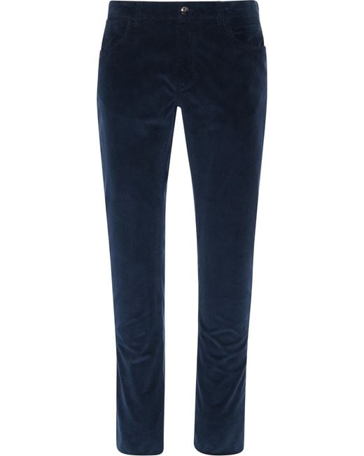 Canali Dark Blue 5-pocket Corduroy Pants for Men - Lyst