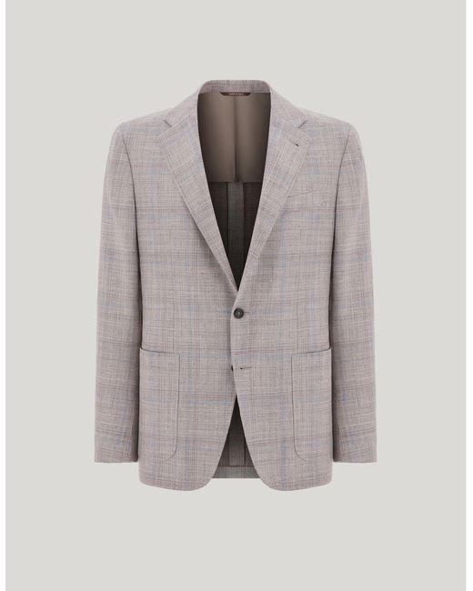 Canali Gray And Lilac Modern-Fit Jacket for men