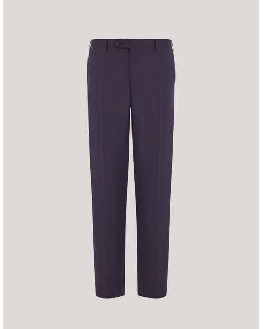 Canali Blue 180's Wool Regular-Fit Pants for men
