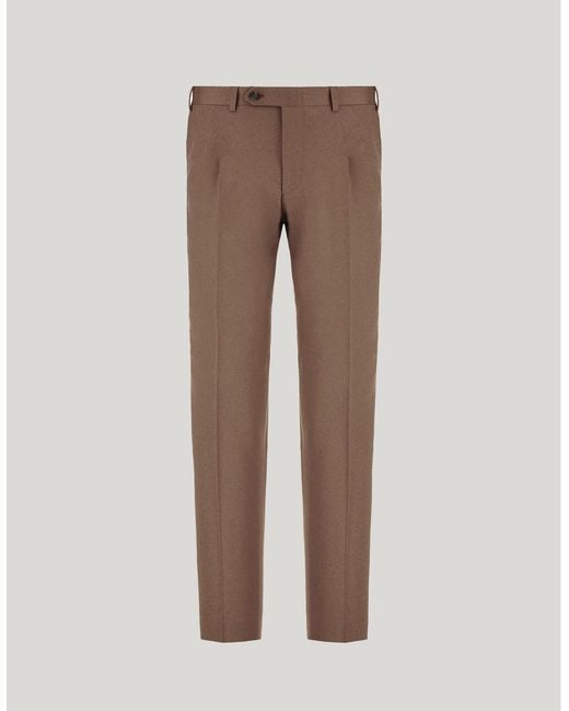 Canali Natural Walnut Travel Wool Flannel Regular-Fit Pants for men