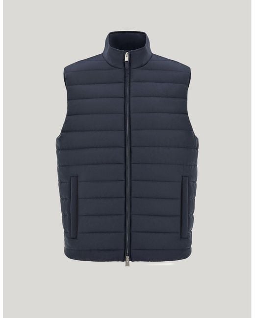 Canali Blue Technical Fabric Regular-Fit Vest for men
