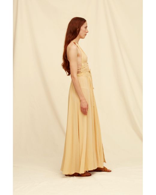 Caravana Natural Hera Gauze Maxi Dress Cotton Gauze