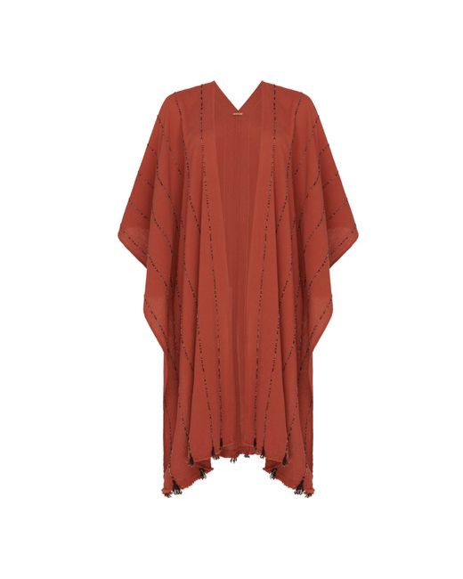 Caravana Red Salbal Cape Artisanal Cotton