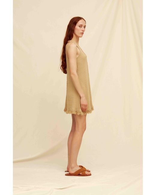 Caravana Brown Xoda Mini Dress Cotton Jute