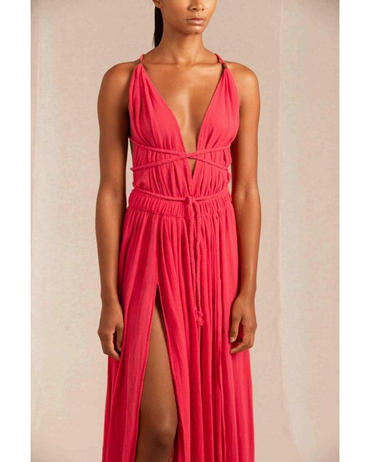 Caravana Pink Hera Maxi Dress Cotton Gauze