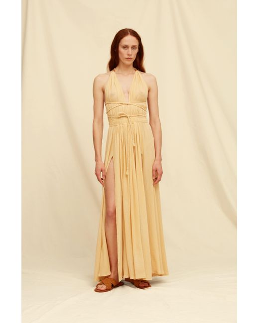 Caravana Natural Hera Gauze Maxi Dress Cotton Gauze