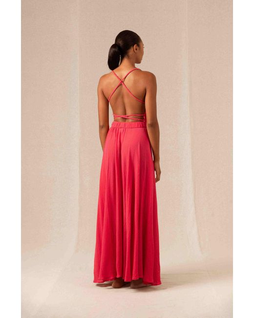 Caravana Pink Hera Maxi Dress Cotton Gauze