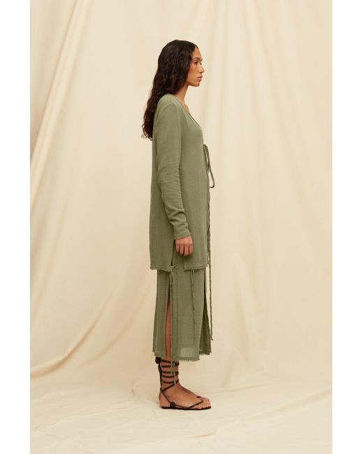 Caravana Green Tsatsa Skirt Cotton Gauze