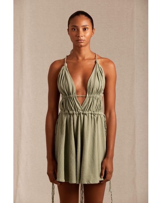 Caravana Natural Astu Mini Dress Artisanal Cotton