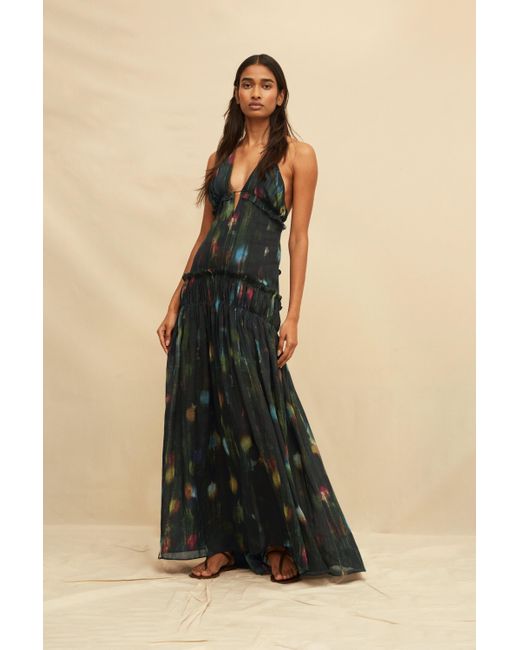 Caravana Green Naluma Maxi Dress Lyocell Ramie