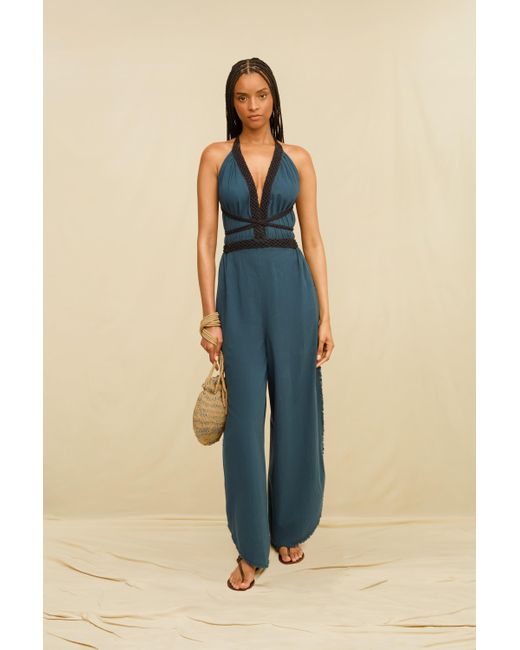 Caravana Blue Nyara Jumpsuit Cotton Voile