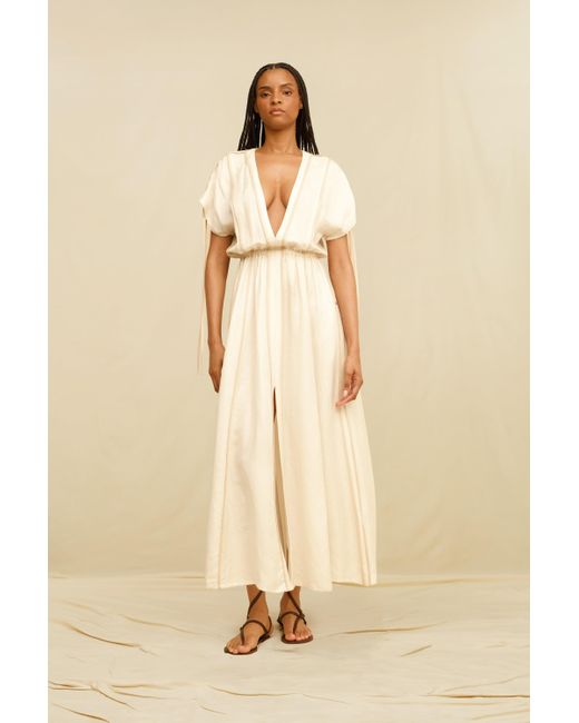 Caravana Natural Solara Long Dress Linen Cupro