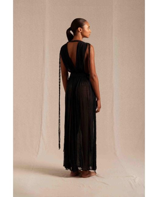 Caravana Black Tuz Maxi Dress Fine Cotton Gauze