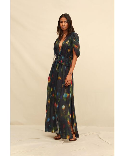 Caravana Green Aztara Maxi Dress Lyocell Ramie