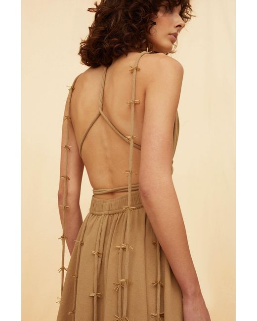 Caravana Brown Jalate Mini Dress Artisanal Cotton