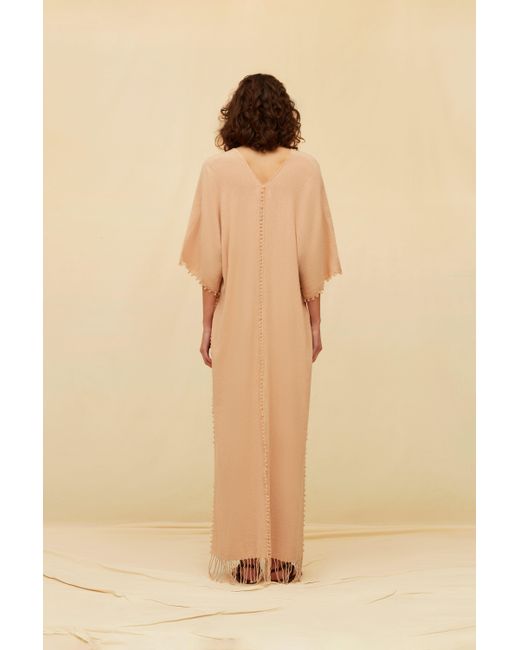 Caravana Pink Saas Dress Cotton Jute