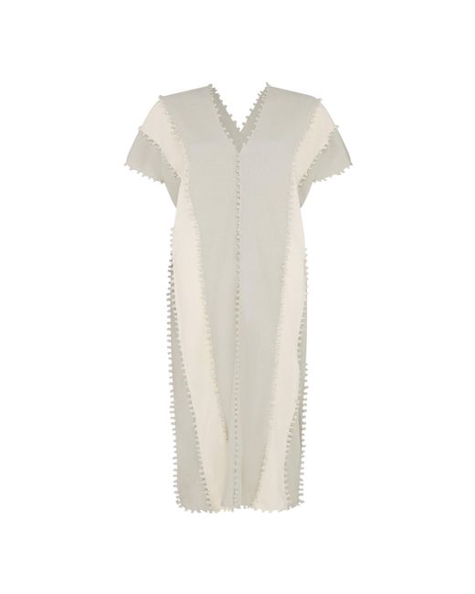 Caravana Natural Chaac Lines Tunic Dress Cotton Jute