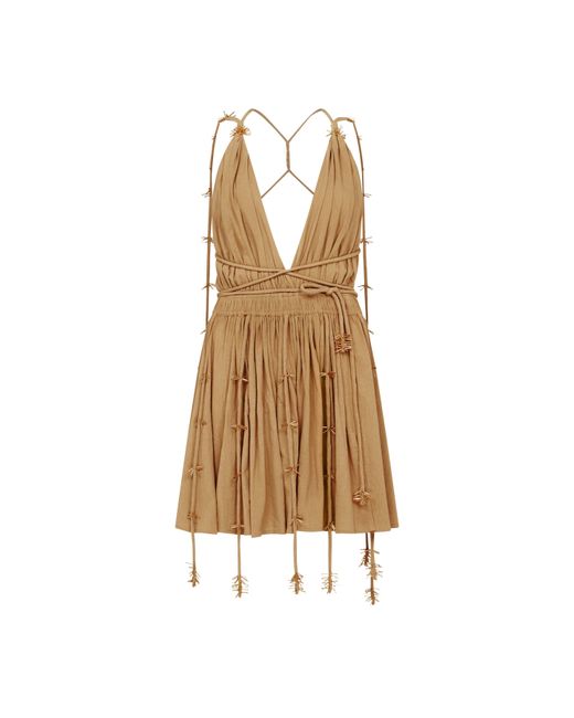 Caravana Natural Jalate Mini Dress Artisanal Cotton