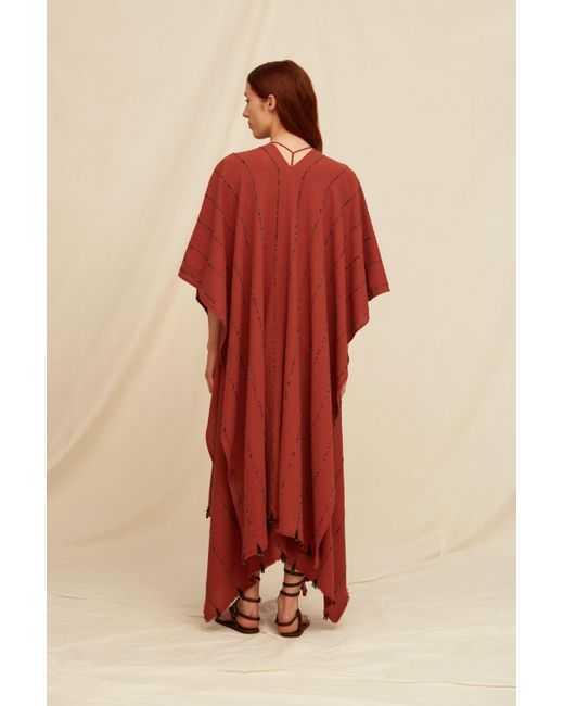 Caravana Red Salbal Cape Artisanal Cotton
