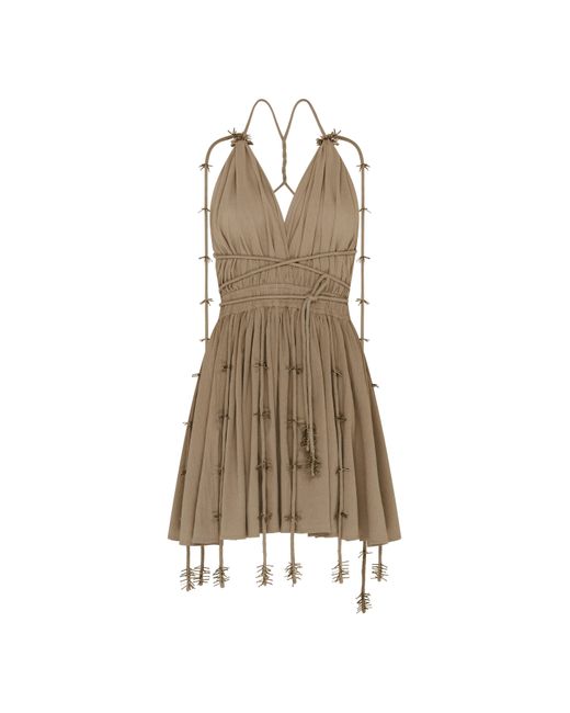Caravana Natural Jalate Mini Dress Artisanal Cotton