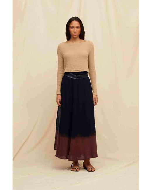 Women's Blue Cholul Skirt Artisanal Cotton