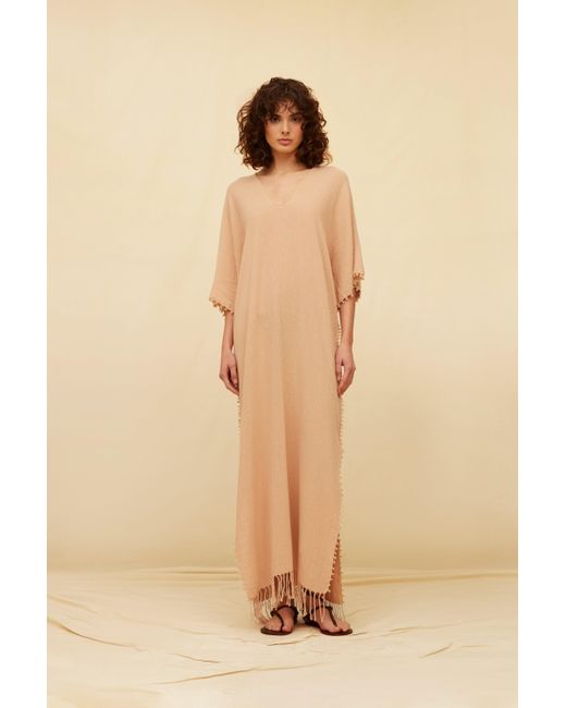 Caravana Pink Saas Dress Cotton Jute