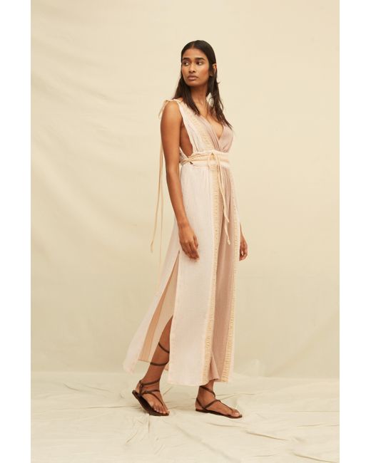 Caravana Pink Ephra Maxi Dress Cotton Gauze
