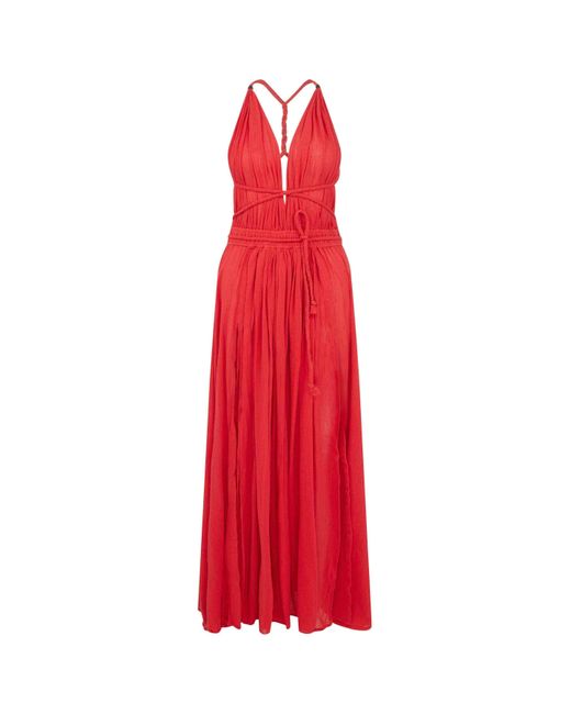Caravana Pink Hera Maxi Dress Cotton Gauze