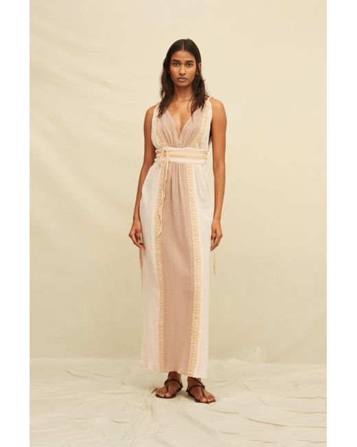 Caravana Pink Ephra Maxi Dress Cotton Gauze