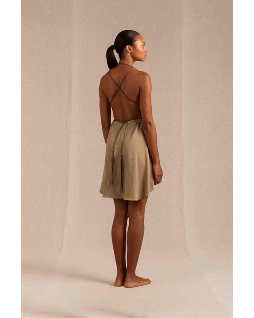 Caravana Natural Mahahual Mini Dress Artisanal Cotton
