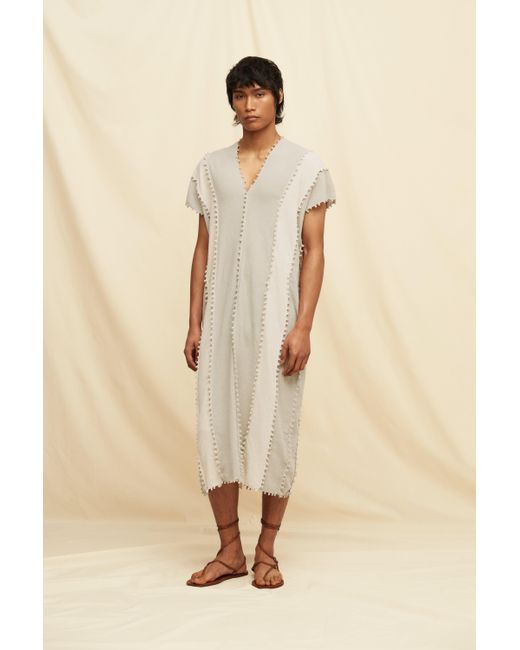Caravana Natural Chaac Lines Tunic Dress Cotton Jute