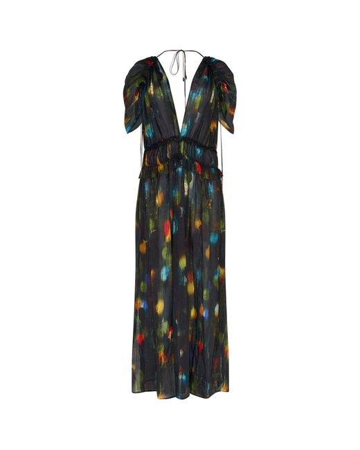 Caravana Green Aztara Maxi Dress Lyocell Ramie