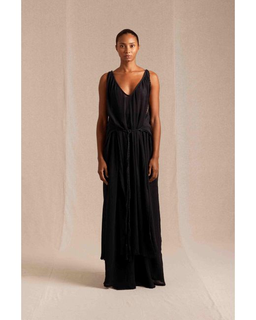 Women's Black Muuk Dress Cotton Gauze