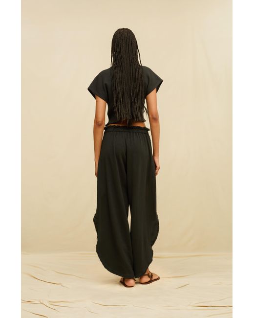 Caravana Black Amro Cropped Top Cotton Jute