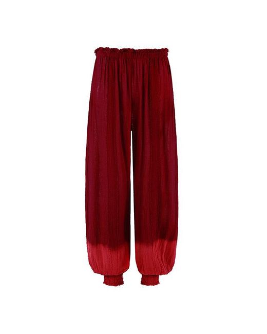 Caravana Red Sibinche Pants Cotton Gauze