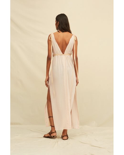 Caravana Pink Ephra Maxi Dress Cotton Gauze