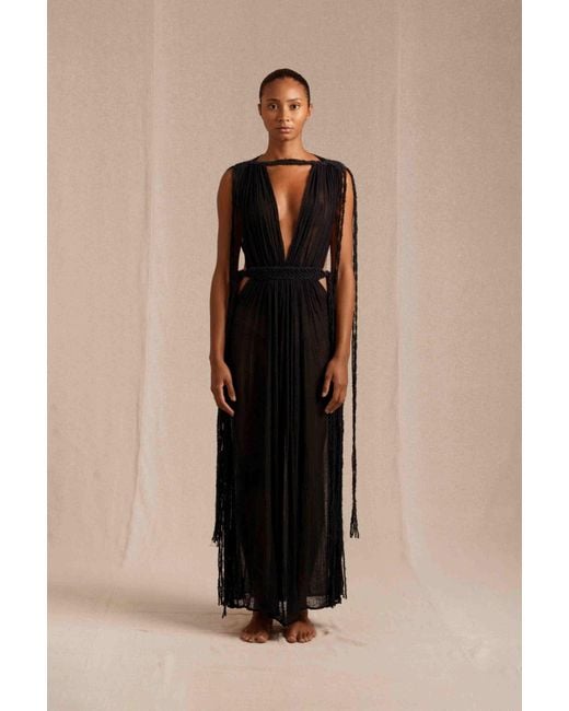 Caravana Black Tuz Maxi Dress Fine Cotton Gauze