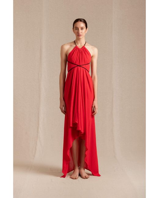 Caravana Red Ayikal Dress Cotton Gauze