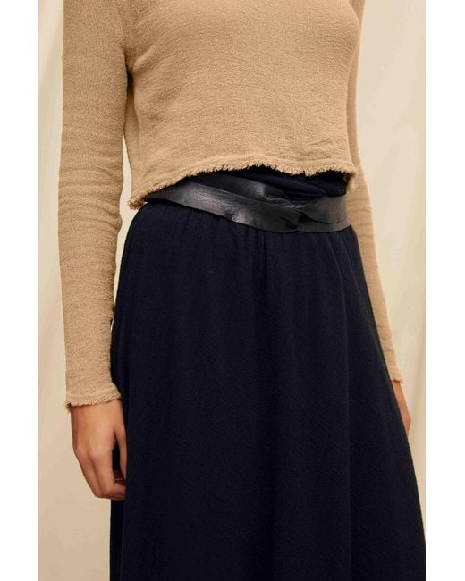 Caravana Blue Cholul Skirt Artisanal Cotton