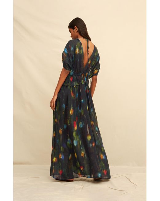 Caravana Green Aztara Maxi Dress Lyocell Ramie