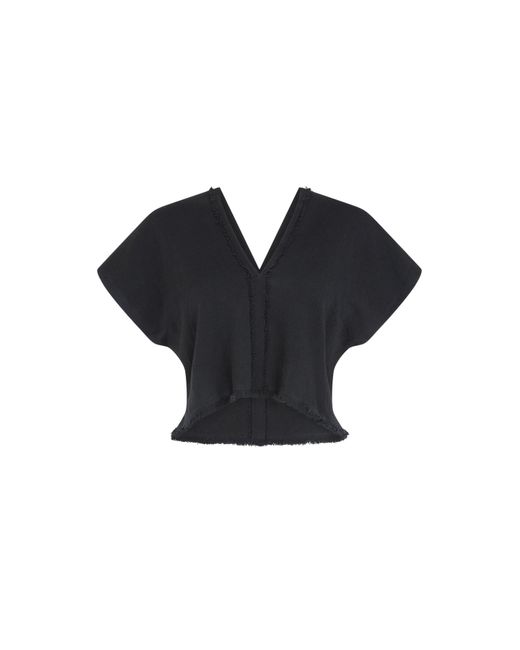 Caravana Black Amro Cropped Top Cotton Jute