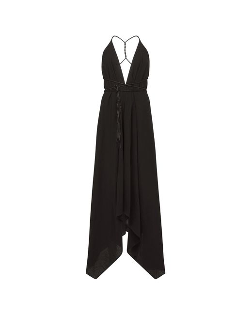 Caravana Black Yatzil Maxi Dress Artisanal Cotton