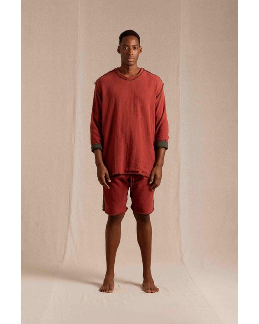 Caravana Red Kaxin Shorts Cotton Jute