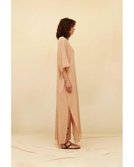 Caravana Pink Saas Dress Cotton Jute