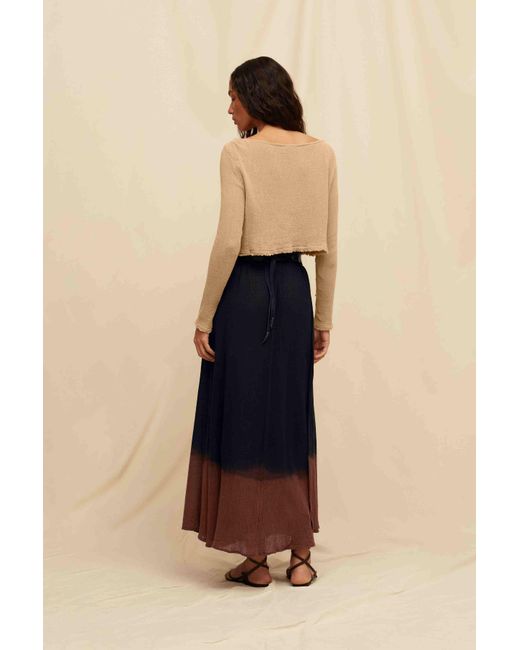 Caravana Blue Cholul Skirt Artisanal Cotton