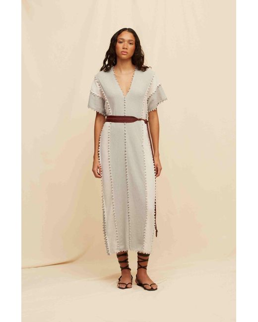 Women's Natural Chaac Lines Tunic Dress Cotton Jute