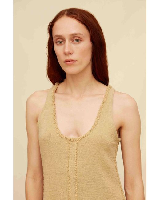 Caravana Brown Xoda Mini Dress Cotton Jute