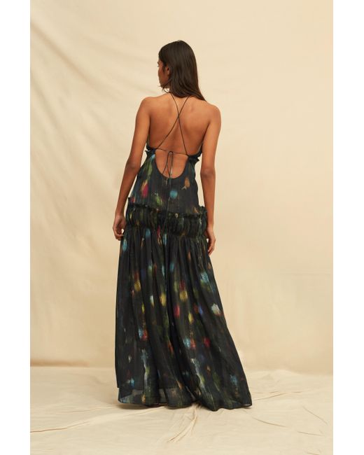 Caravana Green Naluma Maxi Dress Lyocell Ramie