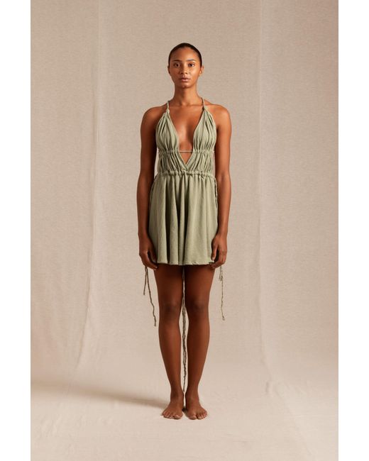 Caravana Natural Astu Mini Dress Artisanal Cotton